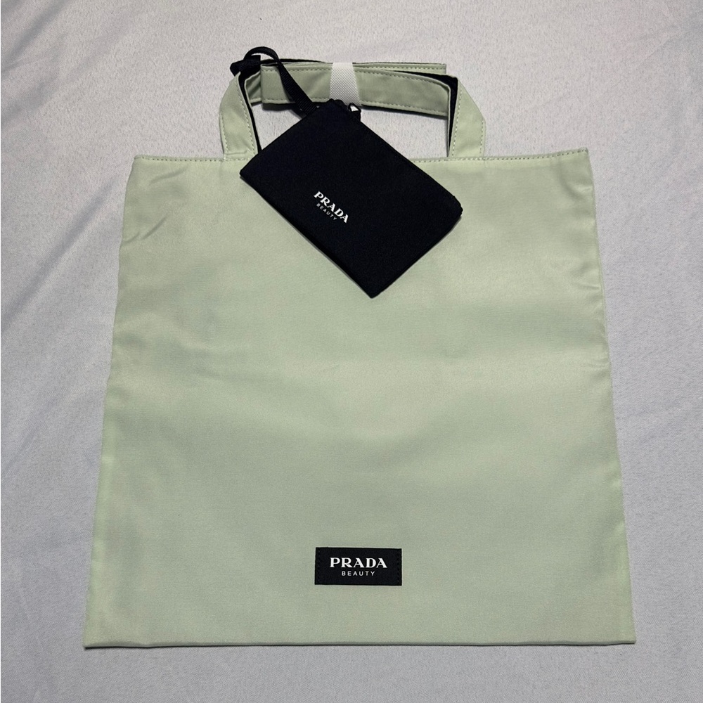 Prada Beauty Green Tote Bag with Pouch